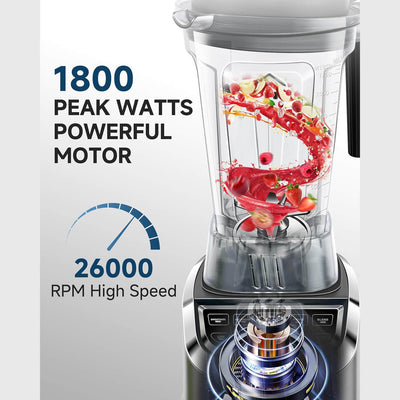 AMZCHEF Professional Blender for Smoothies 1800W 63 Oz