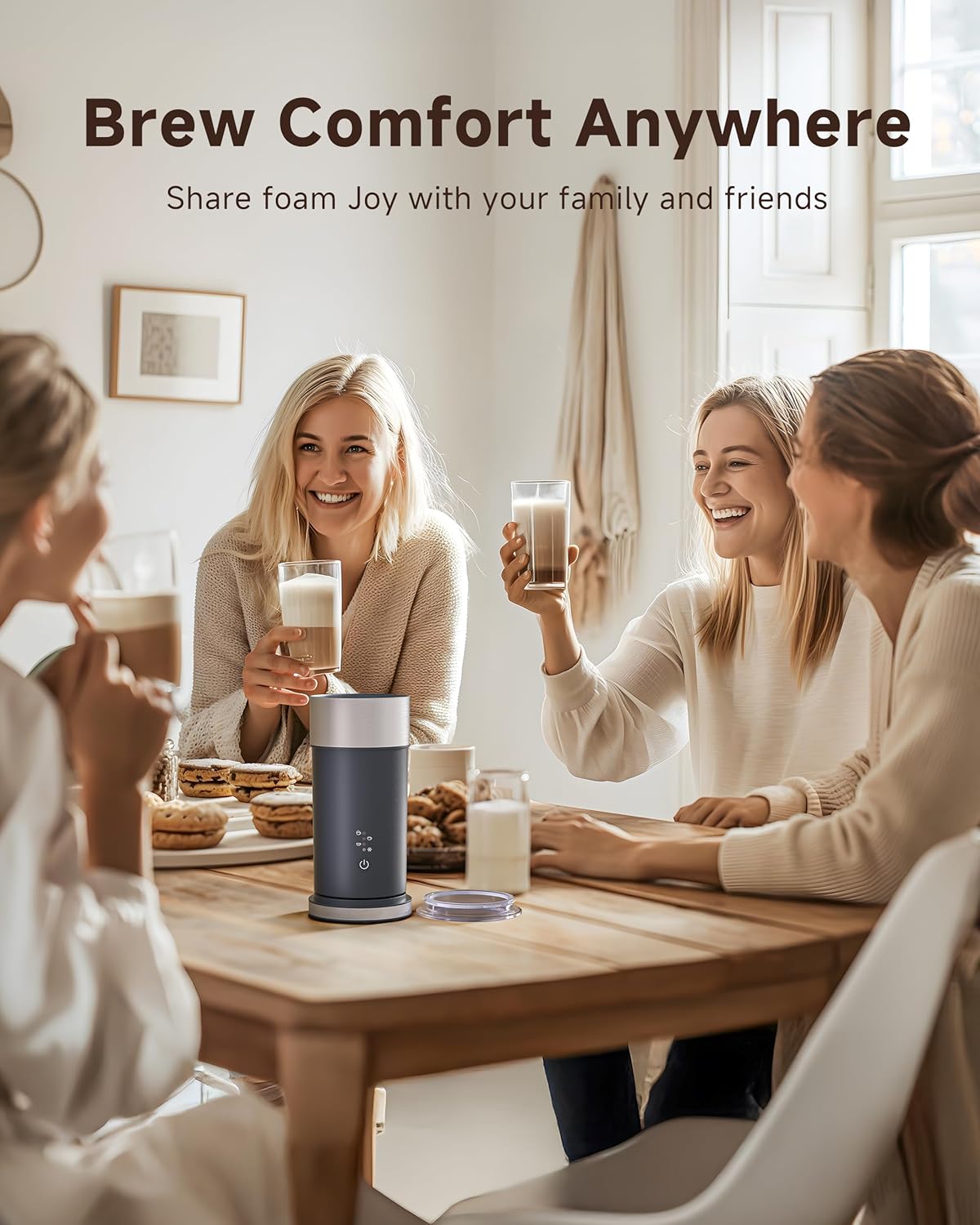 AMZCHEF IPX6 Waterproof Electric Milk Frother