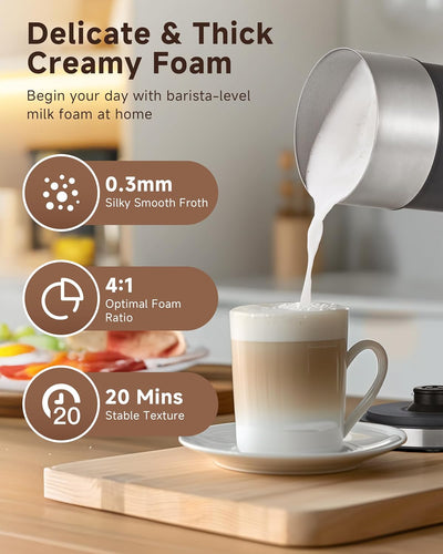 AMZCHEF IPX6 Waterproof Electric Milk Frother