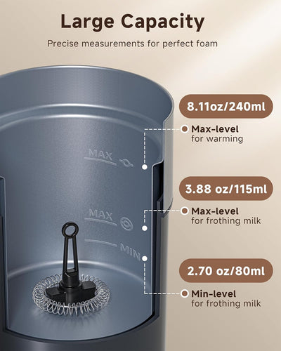 AMZCHEF IPX6 Waterproof Electric Milk Frother
