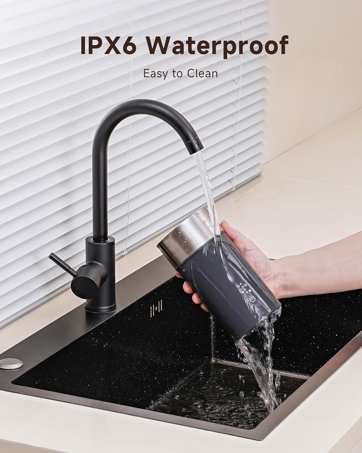 AMZCHEF IPX6 Waterproof Electric Milk Frother