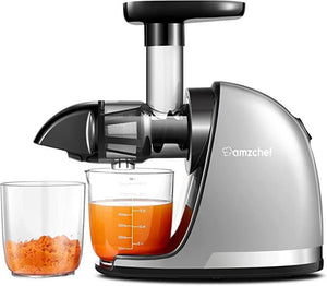 Slow Masticating Juicer AMZCHEF Cold Press Juicer Professional Machine ZM1501 Grey Mini